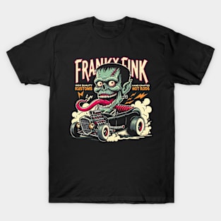 Custom Rod Frankenstein - Retro Creepy Cute Kustom Cars Classic Monster T-Shirt